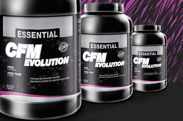 CFM Evolution produktová fotografia na čierno-fialovom pozadí.